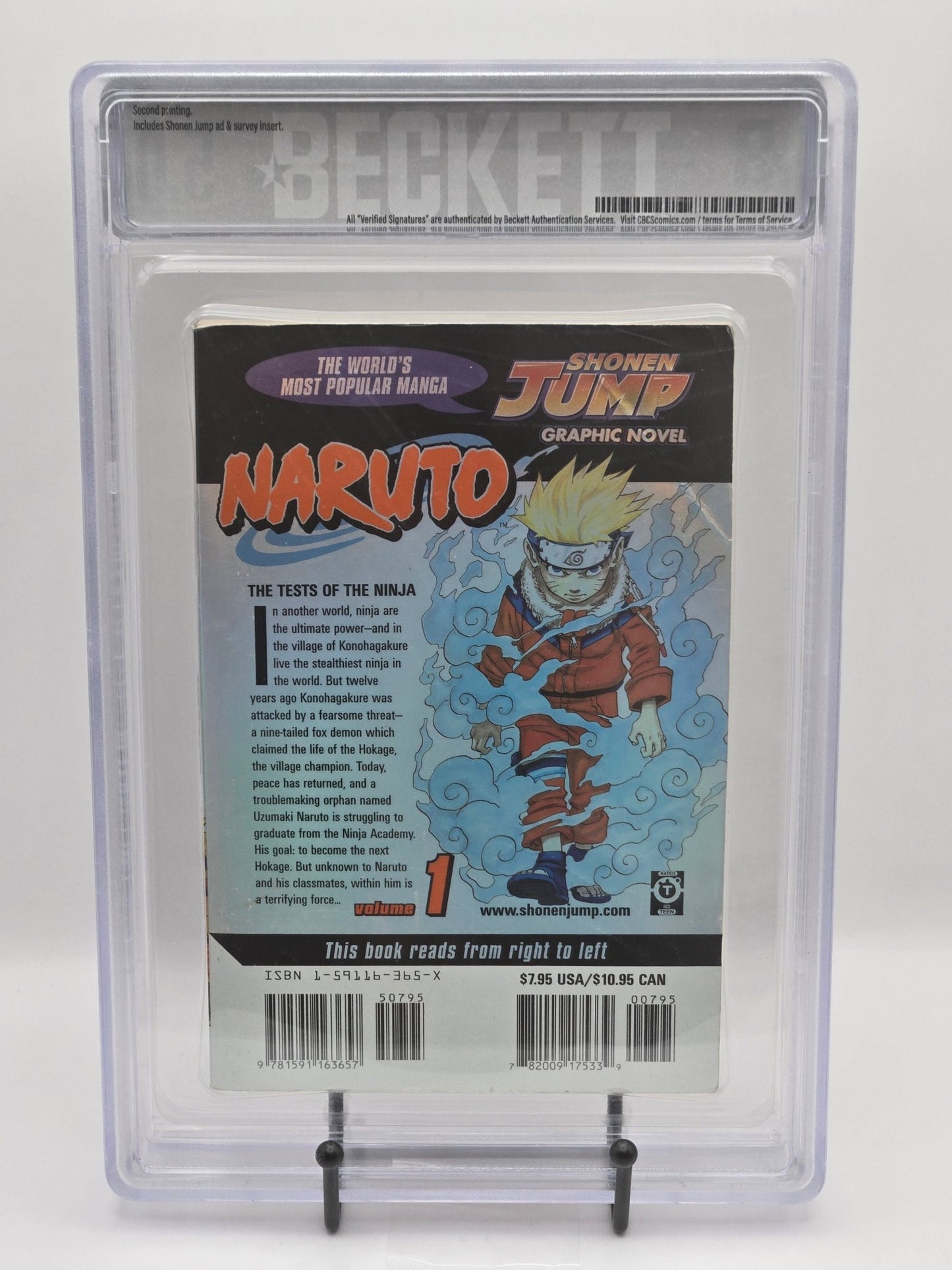 Naruto Vol. 1 Limited Edition 2535/5000 BGS 5 English Graded Manga