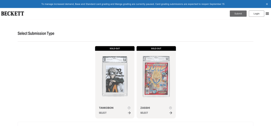 Beckett Manga Grading Paused: Tankōbon and Zasshi Update - West Blue Collectibles