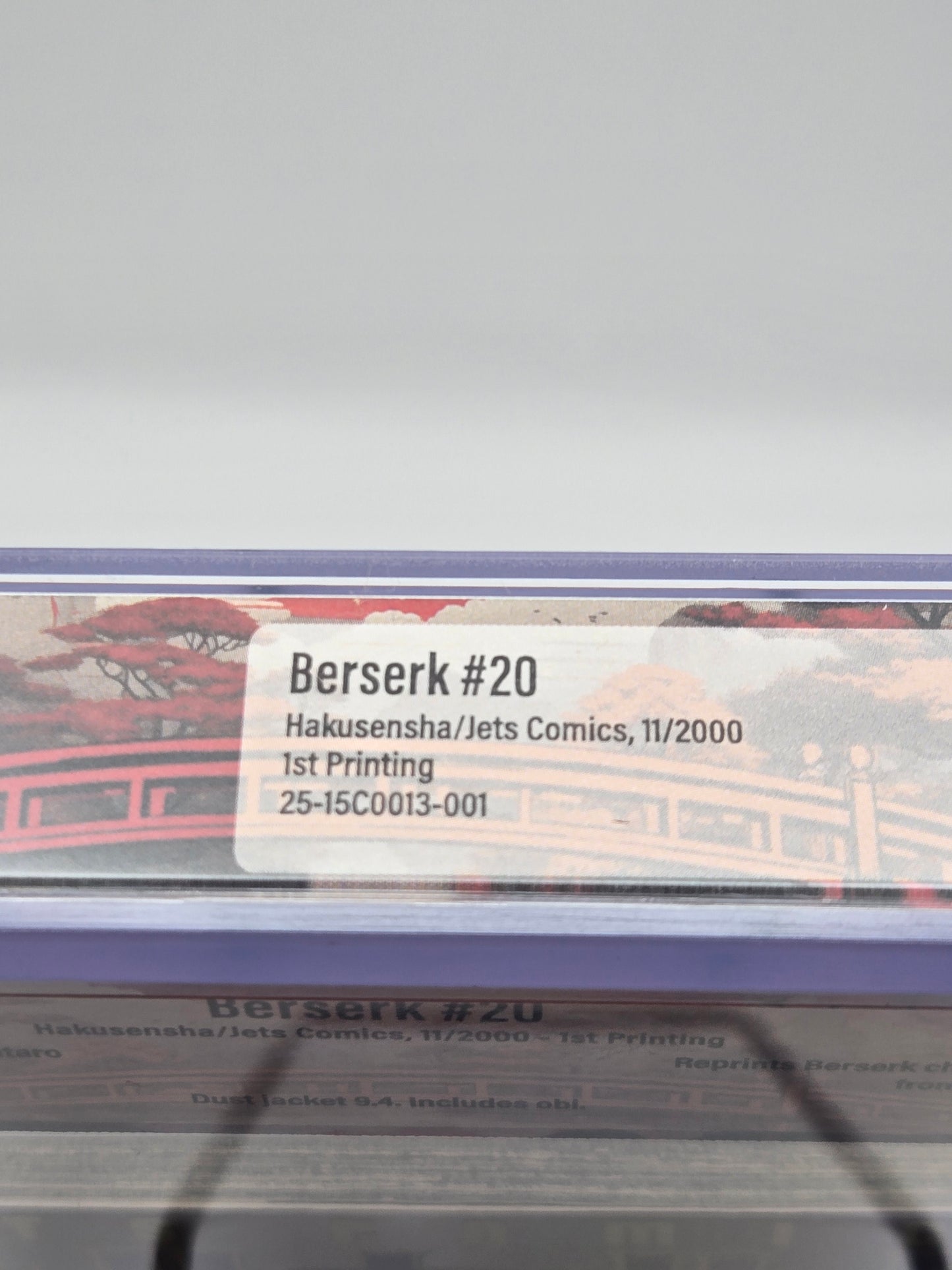 Berserk Vol. 20 BGS 9.8 Japanese Manga w/Obi, first printing label showcasing high-quality collectible details.