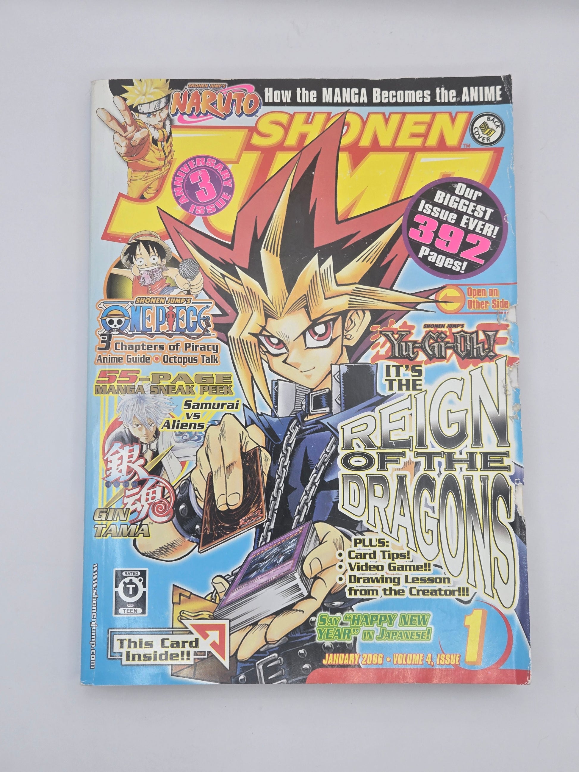 Shonen Jump English Magazine Viz 2006 Choose your own cover with Yu-Gi-Oh!, Naruto collage, volume 1.