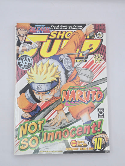 Shonen Jump English Magazine Viz 2006 Choose your own cover: Naruto manga issue featuring vibrant artwork and “Not So Innocent!” title.