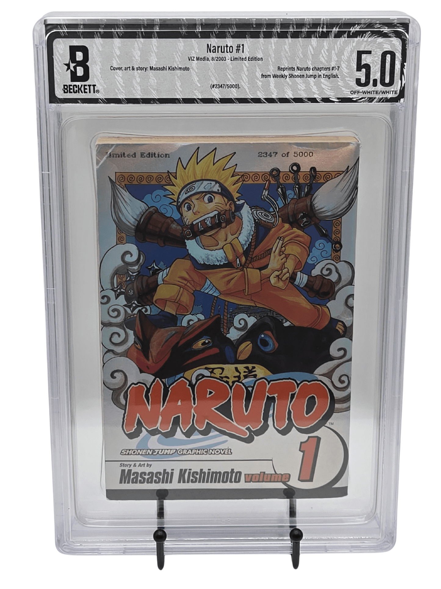 Naruto Vol. 1 Limited Edition 2347/5000 BGS 5 English Graded Manga