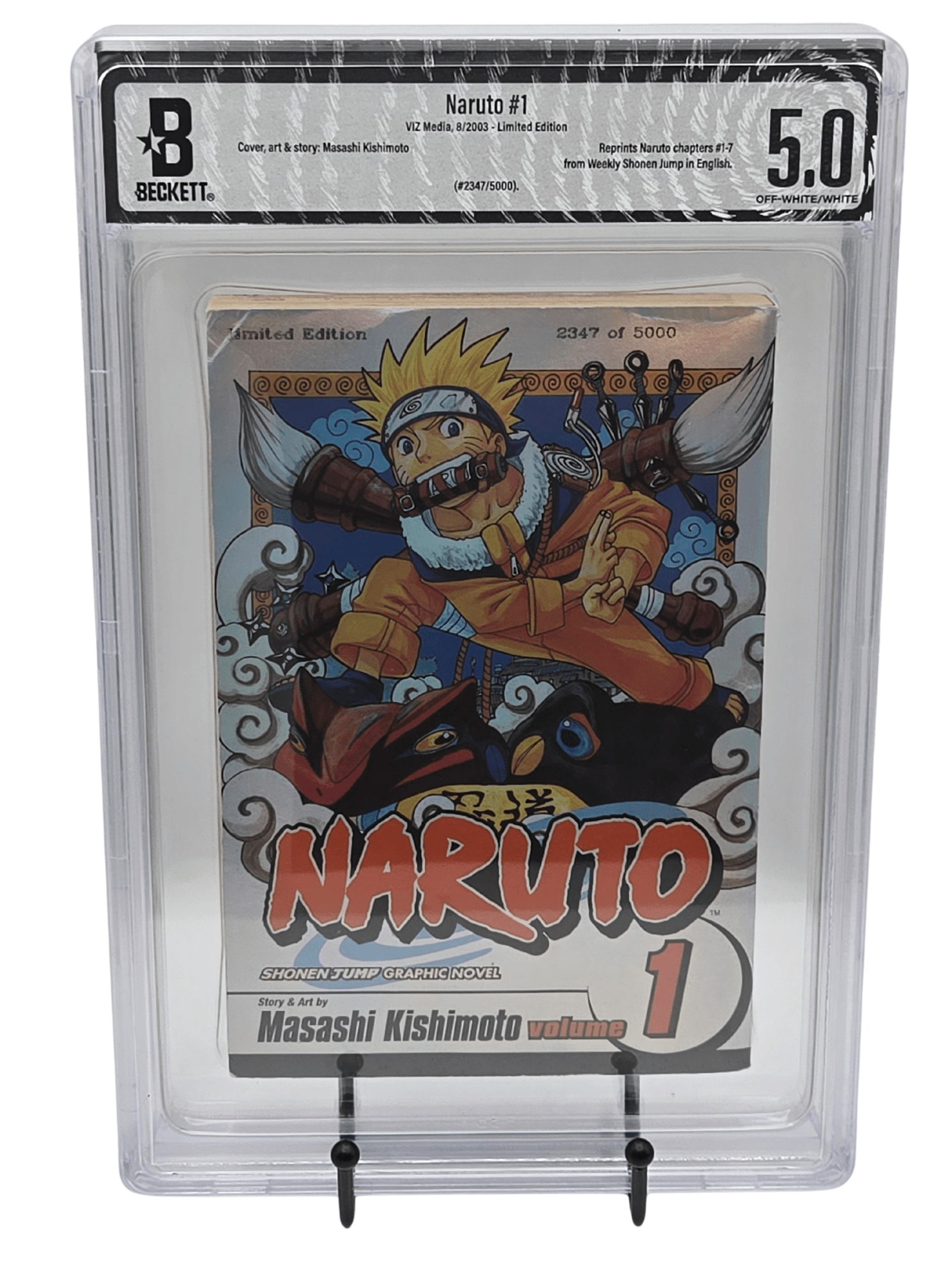 Naruto Vol. 1 Limited Edition 2347/5000 BGS 5 English Graded Manga