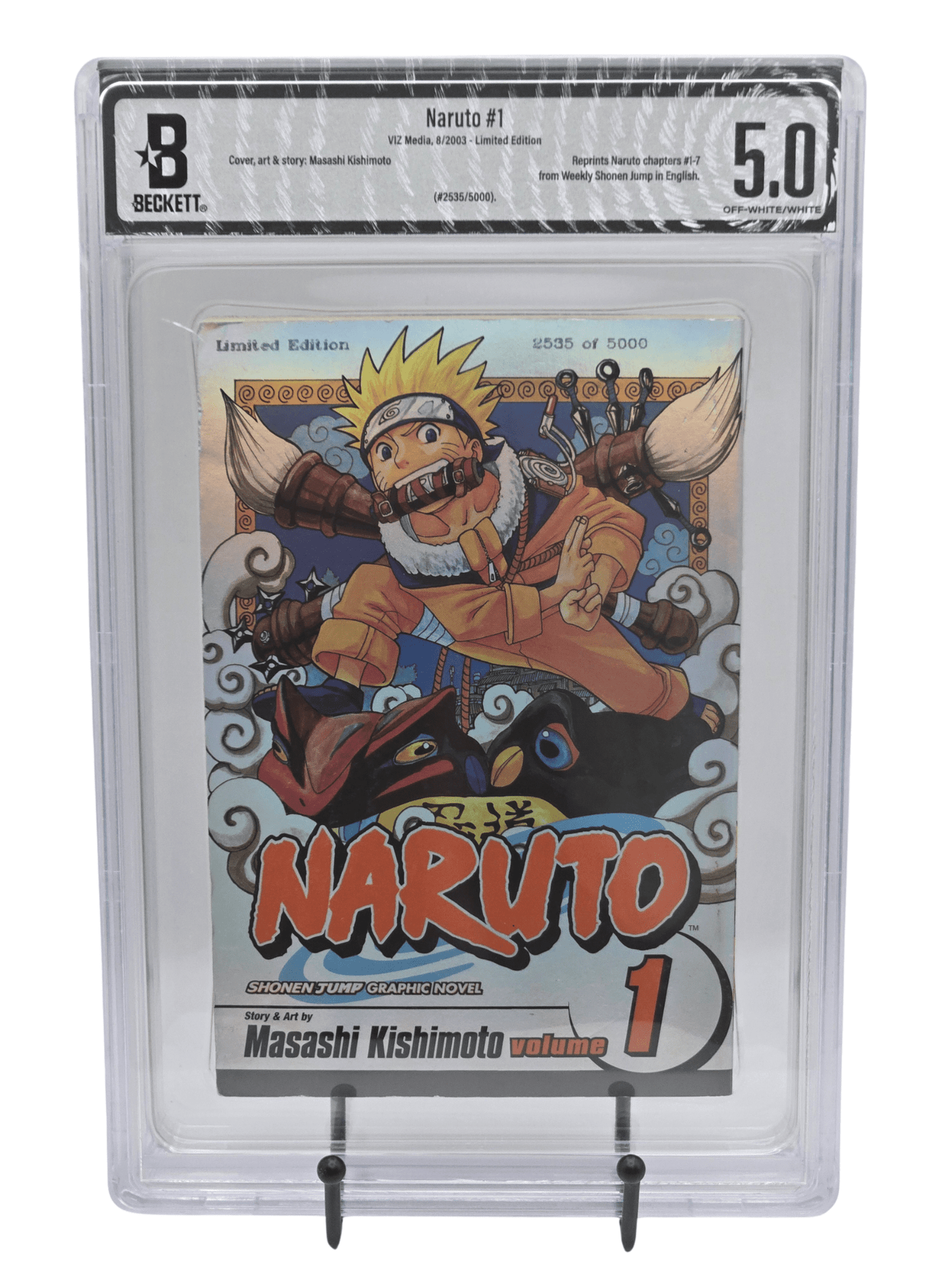 Naruto Vol. 1 Limited Edition 2535/5000 BGS 5 English Graded Manga