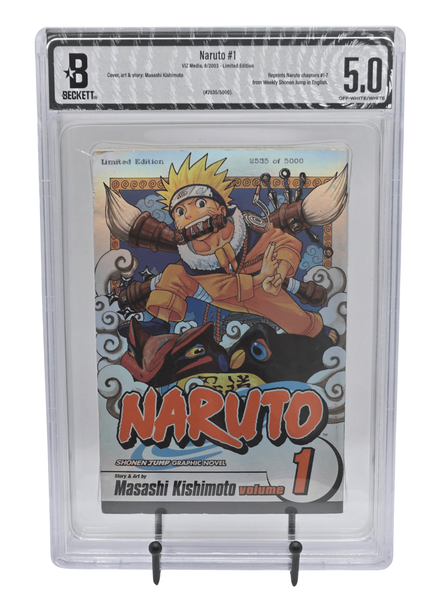 Naruto Vol. 1 Limited Edition 2535/5000 BGS 5 English Graded Manga