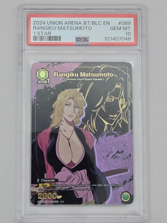 Rangiku Matsumoto Bleach Union Arena TCG Alt Art Holo PSA 10