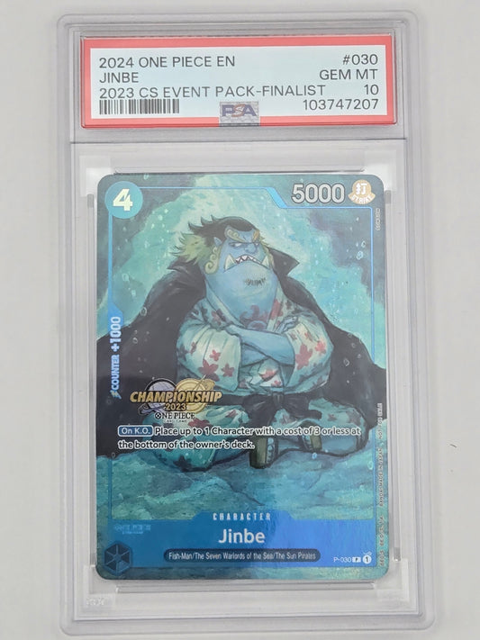 2024 ONE PIECE CHAMP 2023 EVENT PACK FINALIST(TEXTURED) #030 JINBE PSA 10