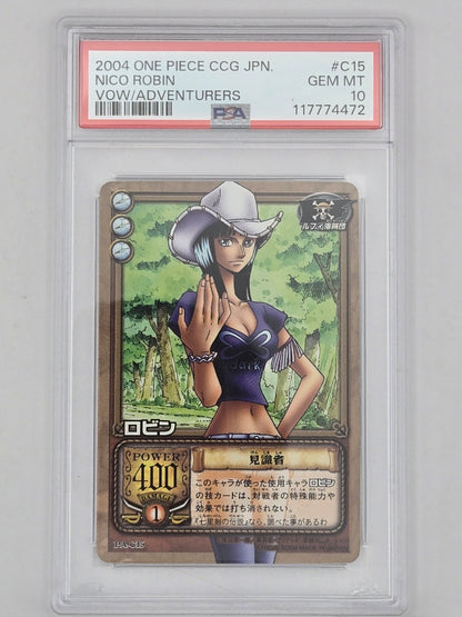 2004 ONE PIECE VINTAGE TCG JPN VOW/ADVENTURERS ROBIN #C15 PSA 10