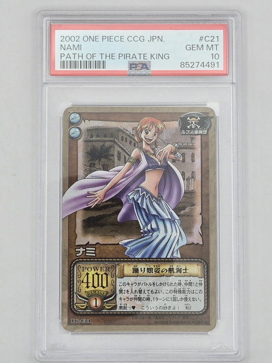 2002 ONE PIECE VINTAGE TCG JPN PATH OF THE PIRATE KING #C21 NAMI PSA 10