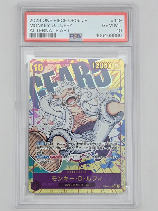2023 ONE PIECE JPN OP05-AWAKENING OF THE NEW ERA #119 MONKEY D. LUFFY PSA 10