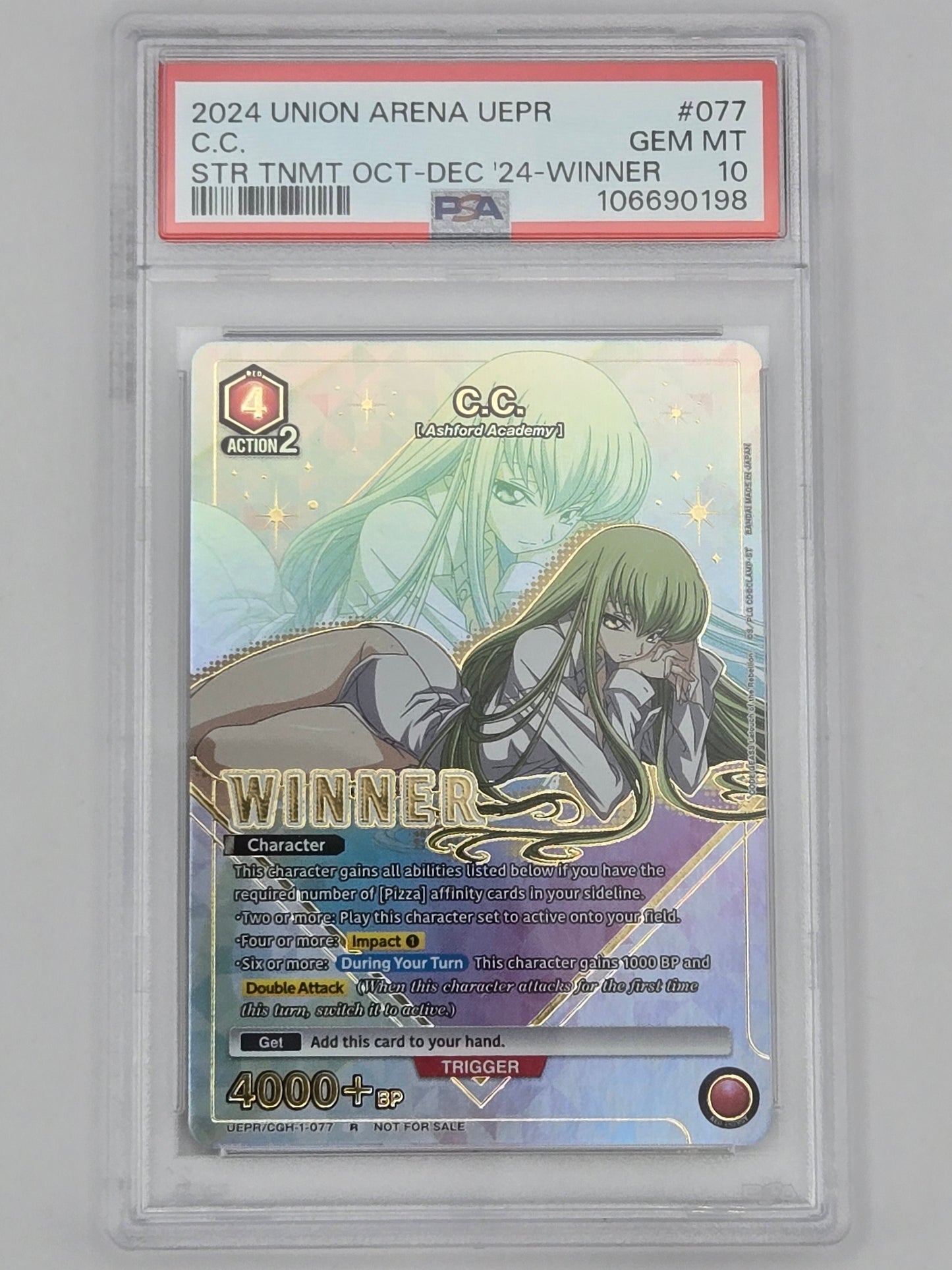 2024 UNION ARENA UEPR-PROMOS #077 C.C. PSA 10