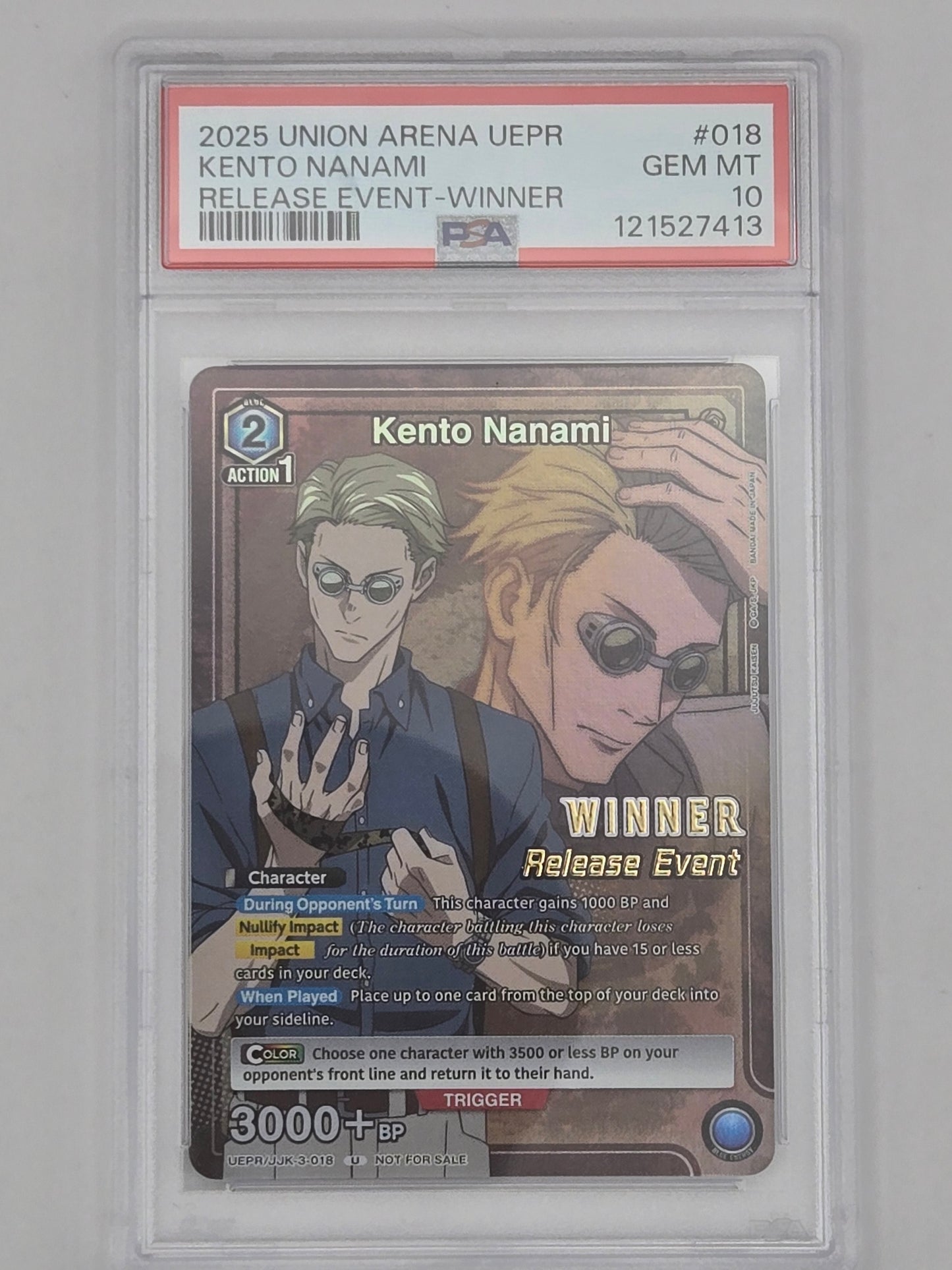 KENTO NANAMI ALT ART 2025 JJK UNION ARENA ENGLISH 1 STAR PSA 10