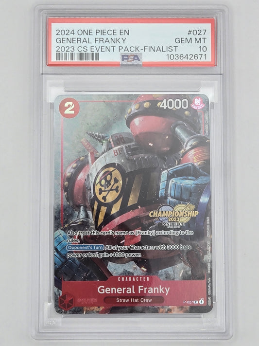 2024 ONE PIECE CHAMP 2023 EVENT PACK FINALIST(TEXTURED) #027 GENERAL FRANKY PSA 10