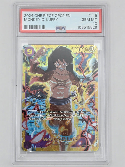 2024 ONE PIECE OP09-EMPERORS IN THE NEW WORLD #119 MONKEY D. LUFFY PSA 10
