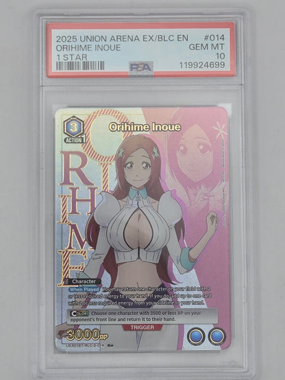 ORIHIME INOUE ALT ART 2025 BLEACH UNION ARENA ENGLISH 1 STAR PSA 10