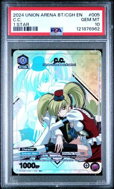 Union Arena C.C. Code Geass Lelouch Of The Rebellion #005 1 Star English PSA 10