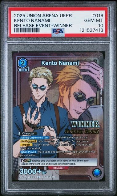 Union Arena Kento Nanami Promos UEPR-018 Release Event-Winner English PSA 10